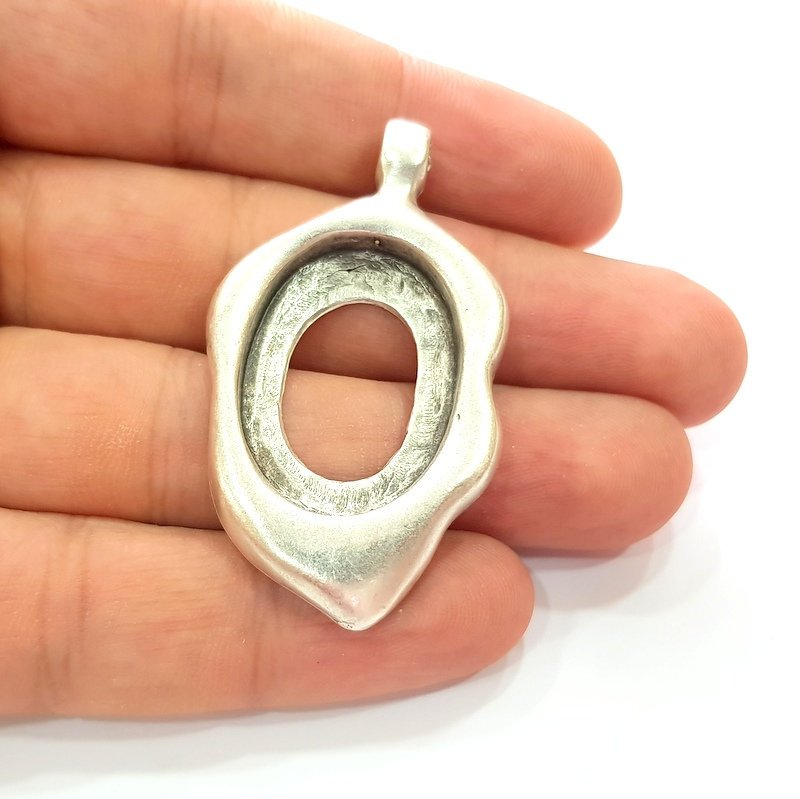 Silver Base Blank inlay Blank Earring Base Resin Blank Mosaic Mountings Antique Silver Plated Metal (28x21 mm blank )  G16289