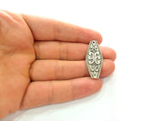 2 Silver Charms Antique Silver Plated Metal (38x15mm) G14208