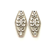 2 Silver Charms Antique Silver Plated Metal (38x15mm) G14208