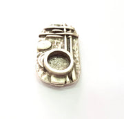 Silver Base Blank inlay Blank Earring Base Resin Blank Mosaic Mountings Antique Silver Plated Metal (36x19mm blank )  G14217