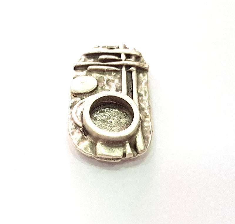 Silver Base Blank inlay Blank Earring Base Resin Blank Mosaic Mountings Antique Silver Plated Metal (36x19mm blank )  G14217