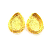 Earring Blank Base Settings Gold Resin Blank Cabochon Bases inlay Blank Mountings Gold Plated Brass (25x18mm blank) 1 Set  G14511