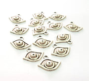10 Silver Charms Antique Silver Plated Metal (18x15mm) G14222