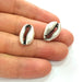 5 Cowrie Shell Charms Silver Charms Antique Silver Plated Metal (20x13mm) G14226