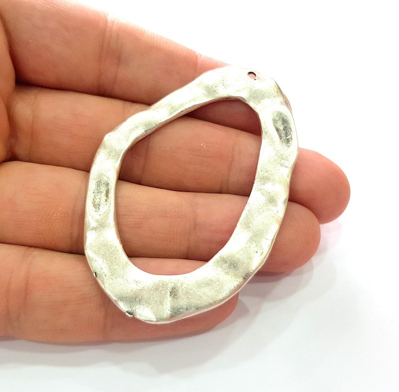 Cloud Pendant Silver Pendant Antique Silver Plated Metal (67x44mm) G14229