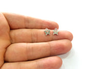 40 Butterfly Charm Silver Charms Antique Silver Plated Metal (10x8mm) G14230