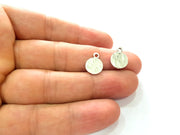 20 Hammered Flake Charm Silver Charms Antique Silver Plated Metal (10mm) G14233