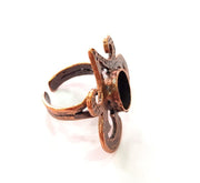 Copper Ring Settings inlay Ring Blank Mosaic Ring Bezel Base Cabochon Mountings ( 10 mm blank) Antique Copper Plated Brass G14235