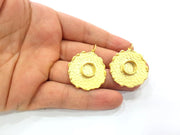 Earring Blank Base Settings Gold Resin Blank Cabochon Bases inlay Blank Mountings Gold Plated Brass (10mm blank) 1 Set  G14522
