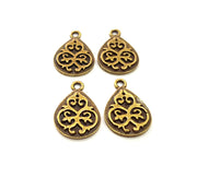 6 Drop Charm Antique Bronze Charm Antique Bronze Plated Metal  (22x14mm) G14526