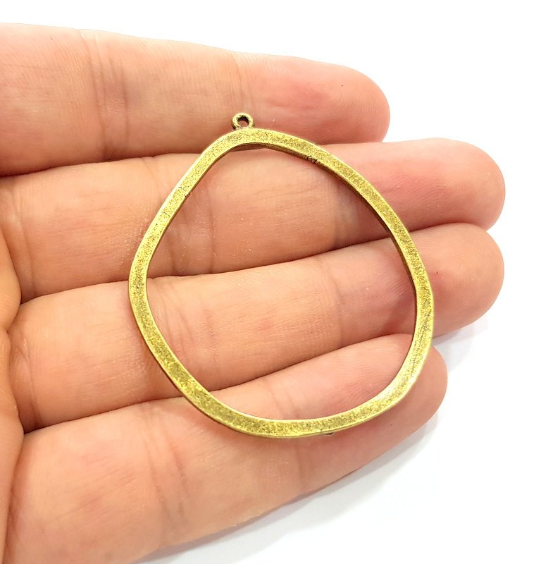 4 Earring Charm Antique Bronze Charm  Antique Bronze Charm (51x42mm) G14529