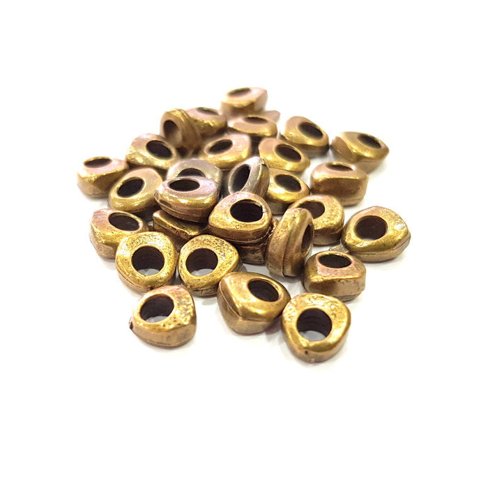 20 Antique Bronze Beads 7 mm Antique Bronze Plated Metal  G14530