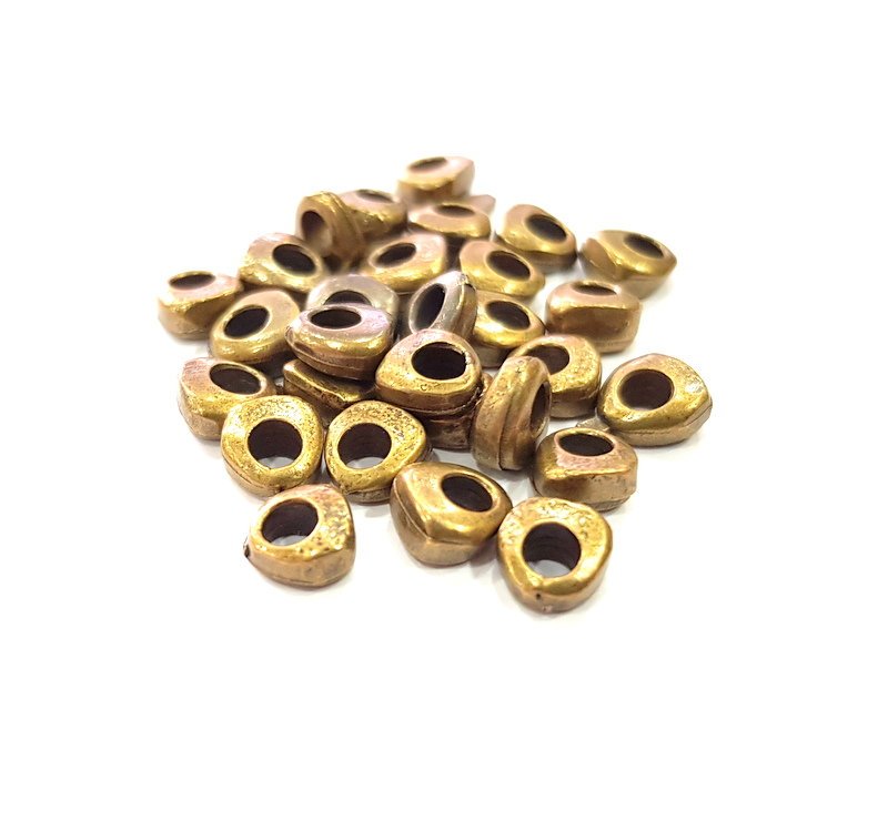 20 Antique Bronze Beads 7 mm Antique Bronze Plated Metal  G14530