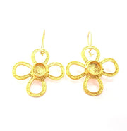 Earring Blank Base Settings Gold Resin Blank Cabochon Bases inlay Blank Mountings Gold Plated Brass (10mm blank) 1 Set  G14532