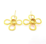 Earring Blank Base Settings Gold Resin Blank Cabochon Bases inlay Blank Mountings Gold Plated Brass (10mm blank) 1 Set  G14532