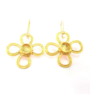 Earring Blank Base Settings Gold Resin Blank Cabochon Bases inlay Blank Mountings Gold Plated Brass (10mm blank) 1 Set  G14532