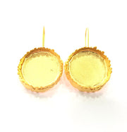 Earring Blank Base Settings Gold Resin Blank Cabochon Bases inlay Blank Mountings Gold Plated Brass (25mm blank) 1 Set  G14533