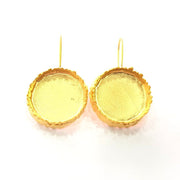 Earring Blank Base Settings Gold Resin Blank Cabochon Bases inlay Blank Mountings Gold Plated Brass (25mm blank) 1 Set  G14533