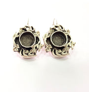 Earring Blank Base Settings Silver Resin Blank Cabochon Base inlay Blank Mountings Antique Silver Plated Brass (10mm blank) 1 Set  G14538