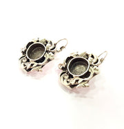 Earring Blank Base Settings Silver Resin Blank Cabochon Base inlay Blank Mountings Antique Silver Plated Brass (10mm blank) 1 Set  G14538