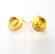 Earring Blank Base Settings Gold Resin Blank Cabochon Bases inlay Blank Mountings Gold Plated Brass (10mm blank) 1 Set  G14547