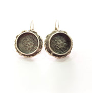 Earring Blank Base Settings Silver Resin Blank Cabochon Base inlay Blank Mountings Antique Silver Plated Brass (14mm blank) 1 Set  G14556
