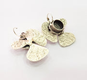 Earring Blank Base Settings Silver Resin Blank Cabochon Bases inlay Blank Mountings Antique Silver Plated Brass (10mm blank ) 1 Set  G14239