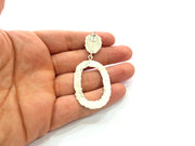 Earring Blank Base Settings Silver Resin Blank Cabochon Base inlay Blank Mountings Antique Silver Plated Brass (14x10mm blank) 1 Set  G14241