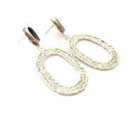 Earring Blank Base Settings Silver Resin Blank Cabochon Base inlay Blank Mountings Antique Silver Plated Brass (14x10mm blank) 1 Set  G14241