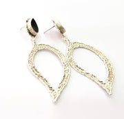 Earring Blank Base Settings Silver Resin Blank Cabochon Base inlay Blank Mountings Antique Silver Plated Brass (14x10mm blank) 1 Set  G14243