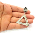 Earring Blank Base Settings Silver Resin Blank Cabochon Base inlay Blank Mountings Antique Silver Plated Brass (14x10mm blank) 1 Set  G14245