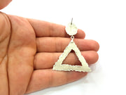 Earring Blank Base Settings Silver Resin Blank Cabochon Base inlay Blank Mountings Antique Silver Plated Brass (14x10mm blank) 1 Set  G14245