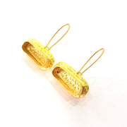 Earring Blank Base Settings Gold Resin Blank Cabochon Bases inlay Blank Mountings Antique Gold Plated Brass (20x7mm blank ) 1 Set  G14254