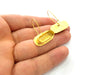 Earring Blank Base Settings Gold Resin Blank Cabochon Bases inlay Blank Mountings Antique Gold Plated Brass (20x7mm blank ) 1 Set  G14254