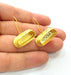 Earring Blank Base Settings Gold Resin Blank Cabochon Bases inlay Blank Mountings Antique Gold Plated Brass (20x7mm blank ) 1 Set  G14254