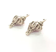 Oyster Charms Shell Charm Mussel Charms Sea Ocean Silver Charms Antique Silver Plated Metal (34x19mm) G14573