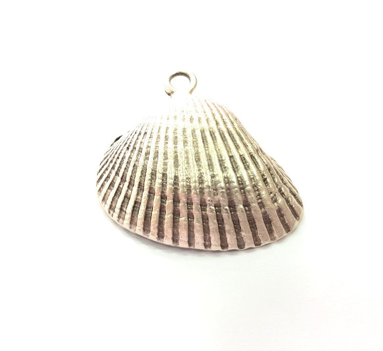 Oyster Charms Shell Charm Mussel Charms Sea Ocean Silver Charms Antique Silver Plated Metal (36x36mm) G14575