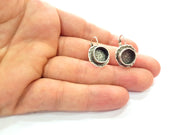 Earring Blank Base Settings Silver Resin Blank Cabochon Base inlay Blank Mountings Antique Silver Plated Brass (10mm blank) 1 Set  G14577