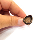 Copper Ring Settings inlay Ring Blank Mosaic Ring Bezel Base Cabochon Mountings ( 20x15 mm blank) Antique Copper Plated Brass G14588
