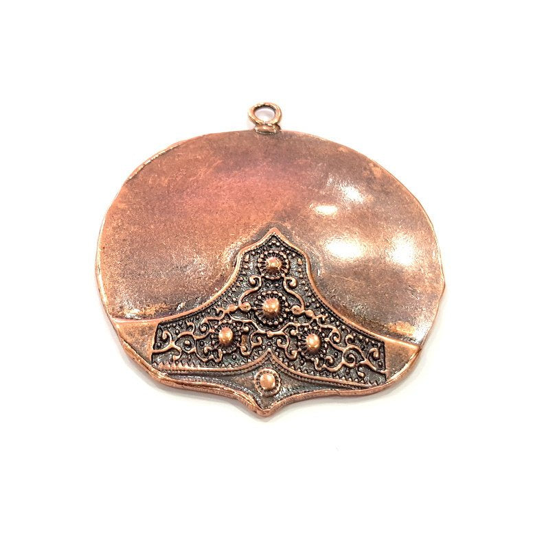Copper Medallion Pendant Antique Copper Pendant Antique Copper Plated Metal ( 64x58 mm ) G14590