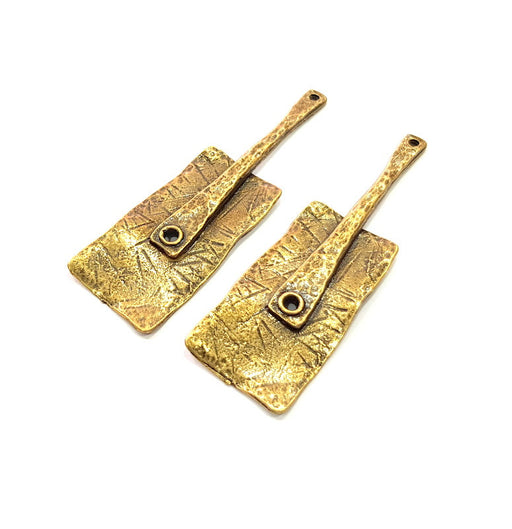 2 Antique Bronze Charm Antique Bronze Plated Metal Charms (62x19mm) G14597