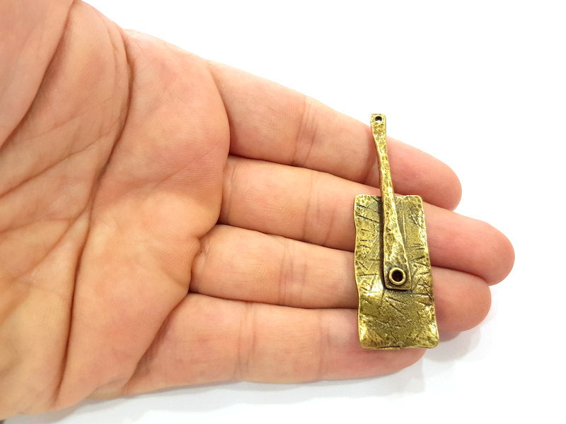 2 Antique Bronze Charm Antique Bronze Plated Metal Charms (62x19mm) G14597