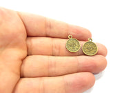 10 Ottoman signature Charm Antique Bronze Charm Antique Bronze Plated Metal  (14mm) G14598