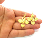 Earring Blank Base Settings Gold Resin Blank Cabochon Bases inlay Blank Mountings Matte Gold Plated Brass (10mm blank ) 1 Set  G14266