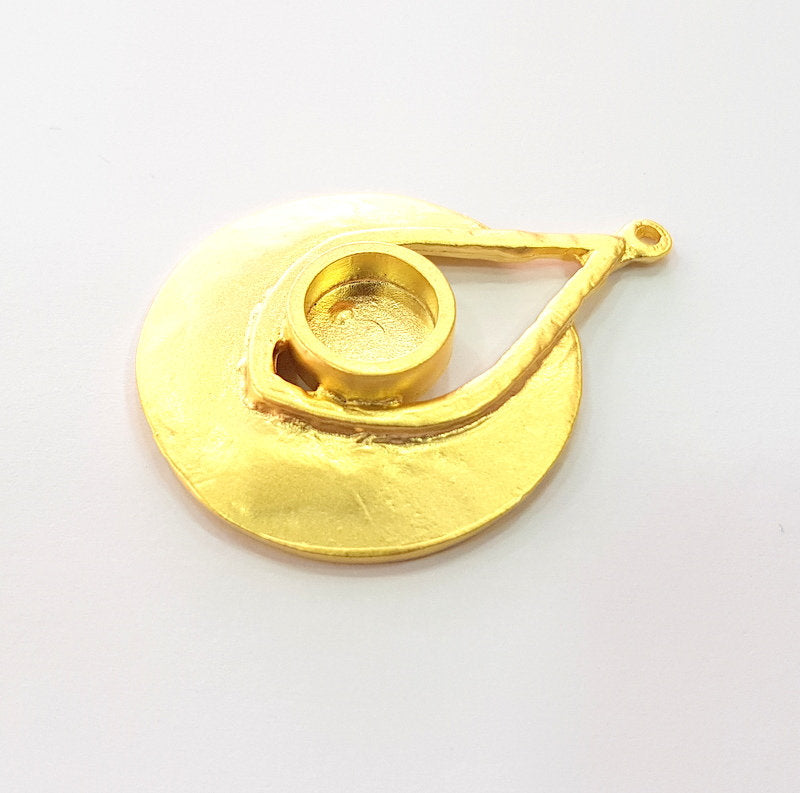 Gold Pendant Blank Gold Pendant Gold Plated Metal (10mm blank)  G14288