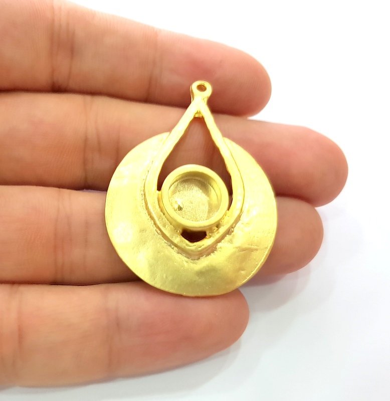 Gold Pendant Blank Gold Pendant Gold Plated Metal (10mm blank)  G14288