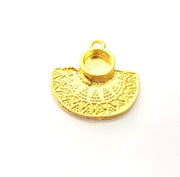 Gold Pendant Blank Gold Pendant Gold Plated Metal (10mm blank)  G14289
