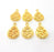 4 Drop Charm Shiny Gold Plated Charm Gold Plated Metal (21x13mm)  G14292