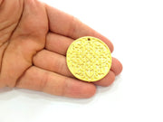 Gold Medallion Pendant Gold Plated Metal (42mm)  G14302