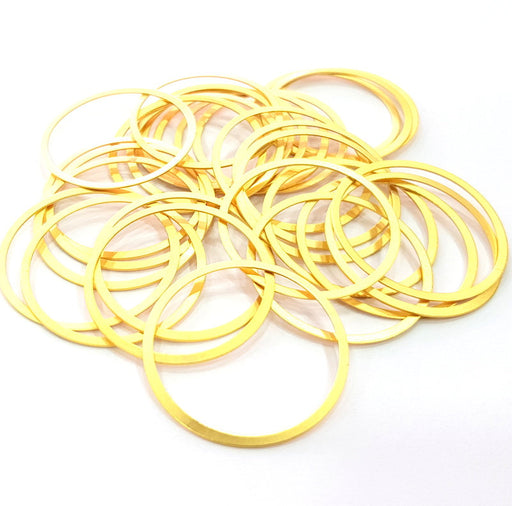 10 Gold Circle Findings Gold Plated Circle ( 31 mm )   G14304
